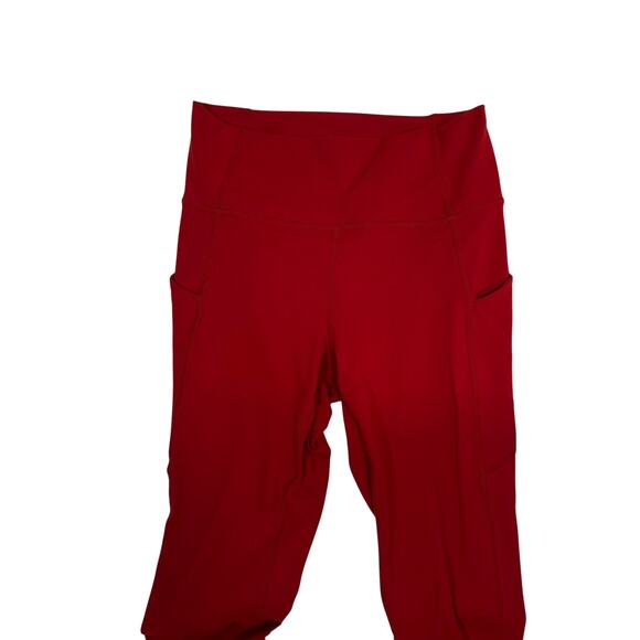 Fabletics PureLuxe Merlot Red 7/8 High Waisted Leggings, Size M/8 - Picture 4 of 7